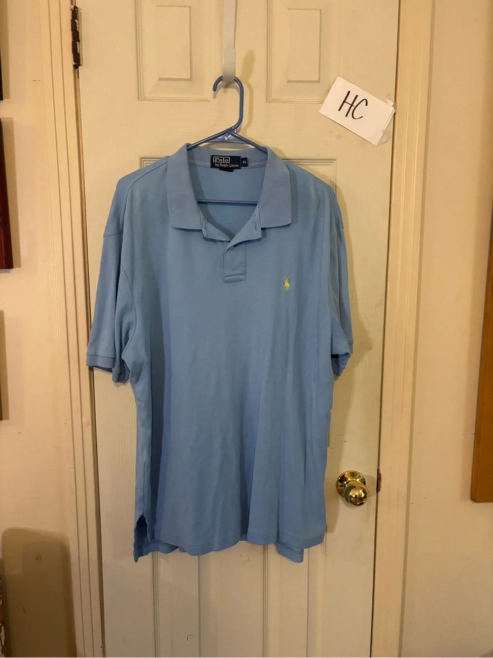 Ralph Lauren Light Blue Polo with Yellow Pony Embroidery